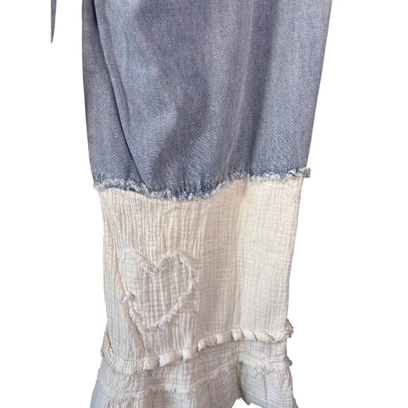 POL Light Wash Denim Patchwork Wide Leg Pants Small New - Picture 10 of 15